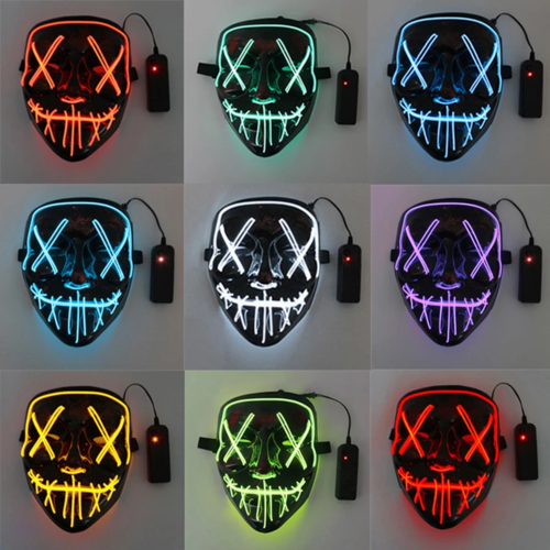 Cosplay Halloween Neon Mask Led Glow Mask