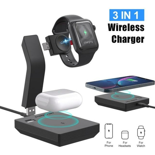 chargeur sens fils NINJA 3 en 1 pour telephonne a charge rapide